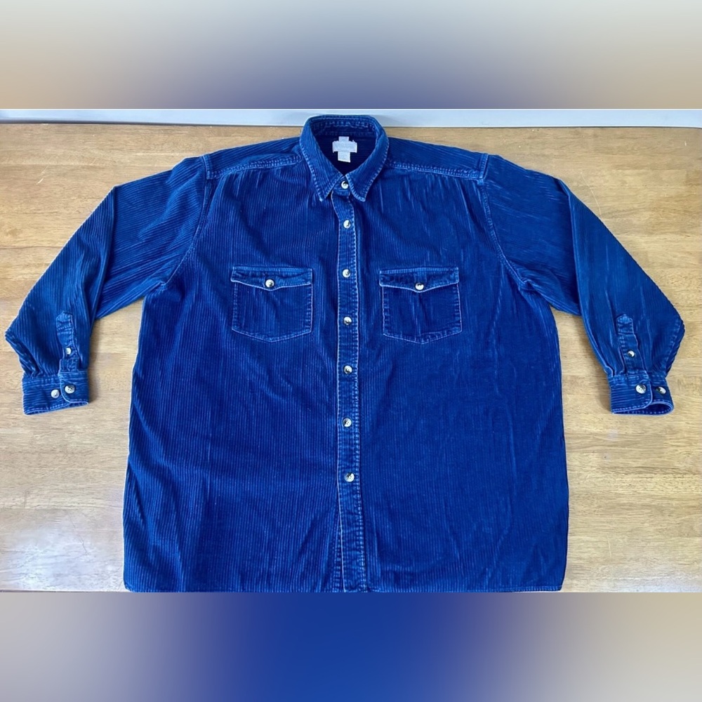 Men's Blue Corduroy Shirt /Jacket 3XLT